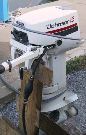 Used 15 hp Johnson OMC Portable Outboard Engine For Sale.