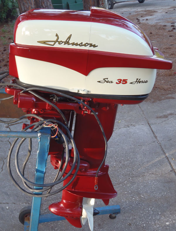 1958 35 hp Johnson Restored Outboard Boat Motor For Sale