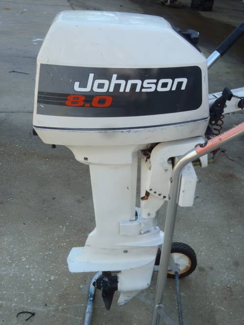 Johnson 8 hp Outboard Boat Motor For Sale.