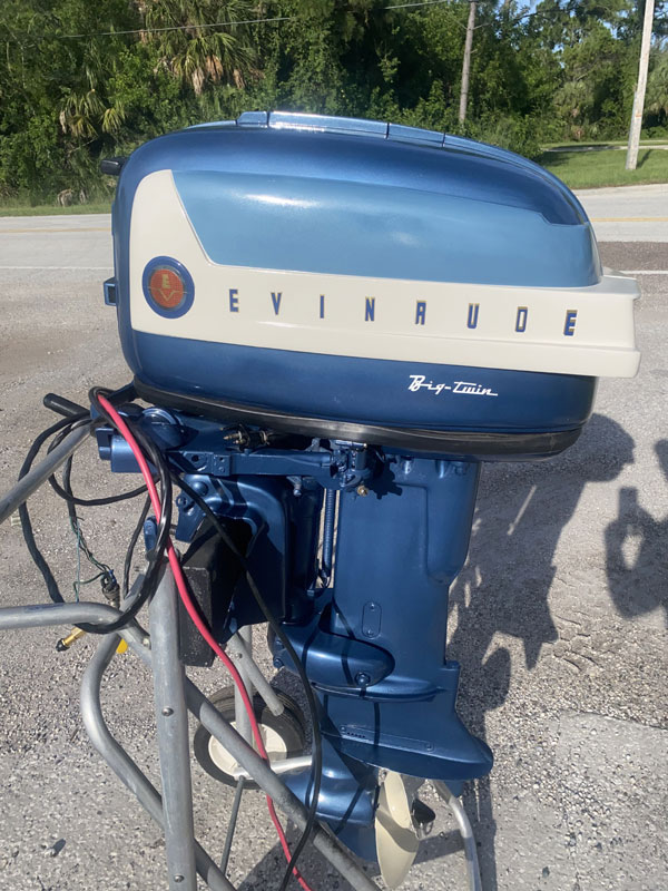 1958 35 hp Evinrude Outboard Antique Boat Motor For Sale