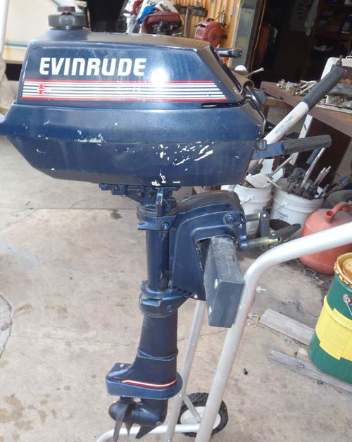 Used 3 hp Evinrude 2 Cylinder Outboard Boat Motor
