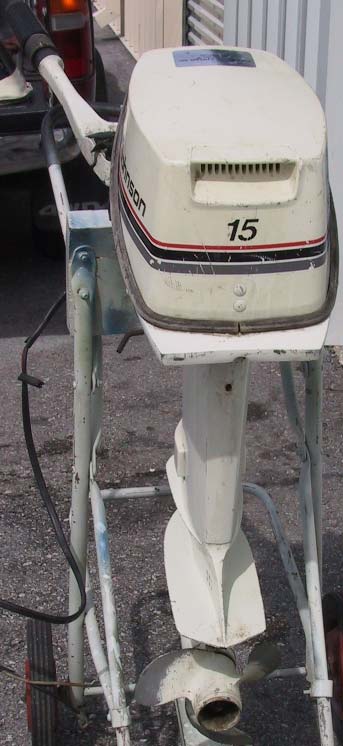 used johnson 15 hp outboard boat motor for sale