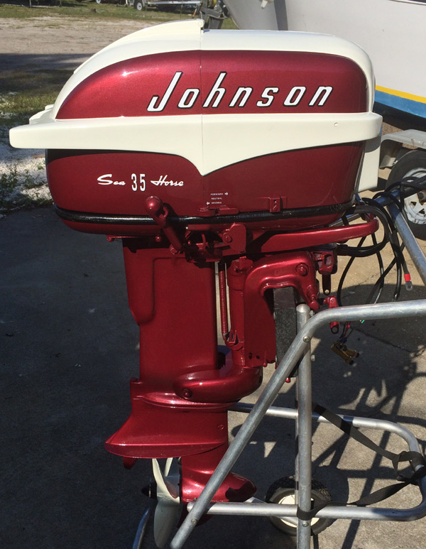 1957 35 hp Johnson Restored Outboard Boat Motor For Sale