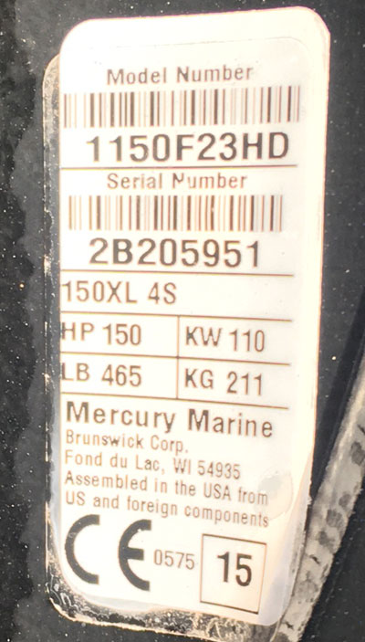 2014 150 hp Mercury 4-Stroke 150 hp