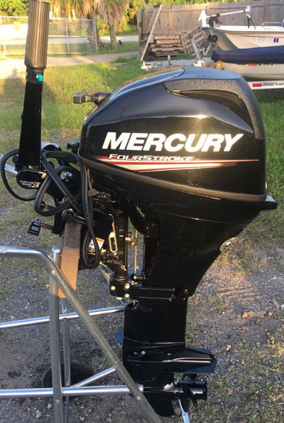 Mercury 15 hp Outboard boat motor for sale.