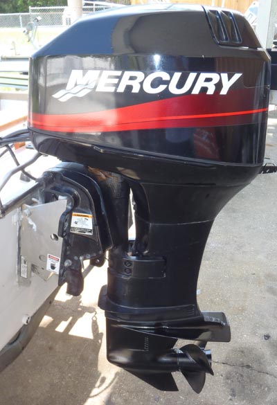 30 hp Mercury 2-stroke outboard boat motor for sale.