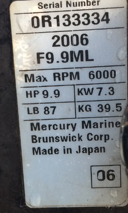 9.9 hp Mercury Outboard long shaft 4 Stroke For Sale