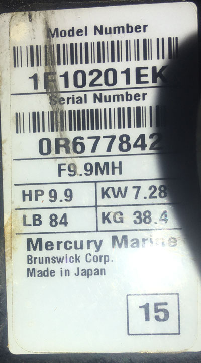 9.9 hp Mercury Outboard 4 Stroke For Sale