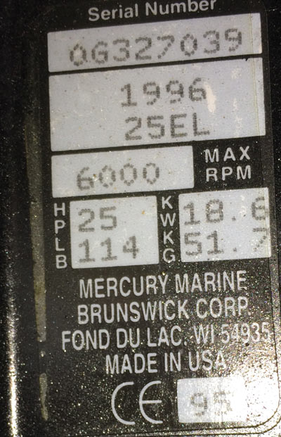 25 hp Mercury Outboard Boat Long Shaft Remote Model Electric Start