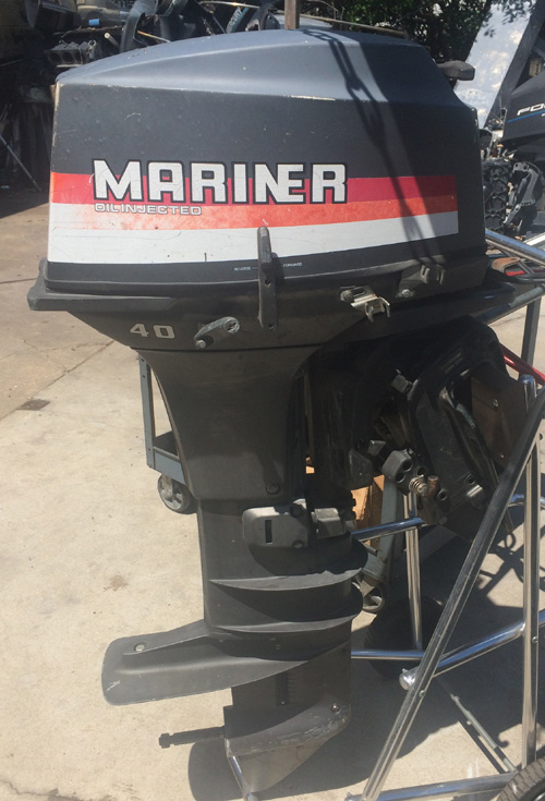 40 hp mariner tiller outboard boat motor short shaft